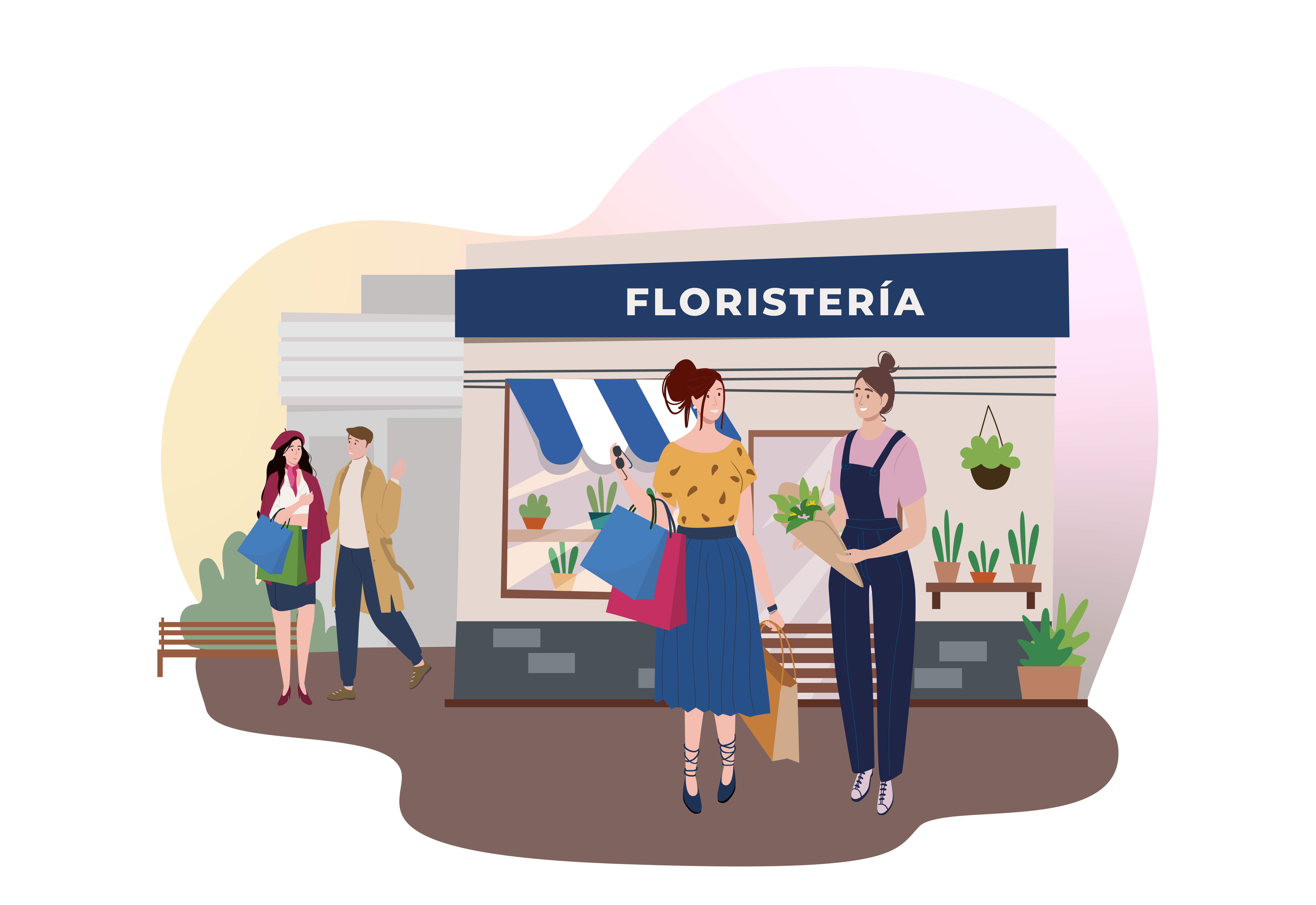 Il·lustració de comerços locals del barri